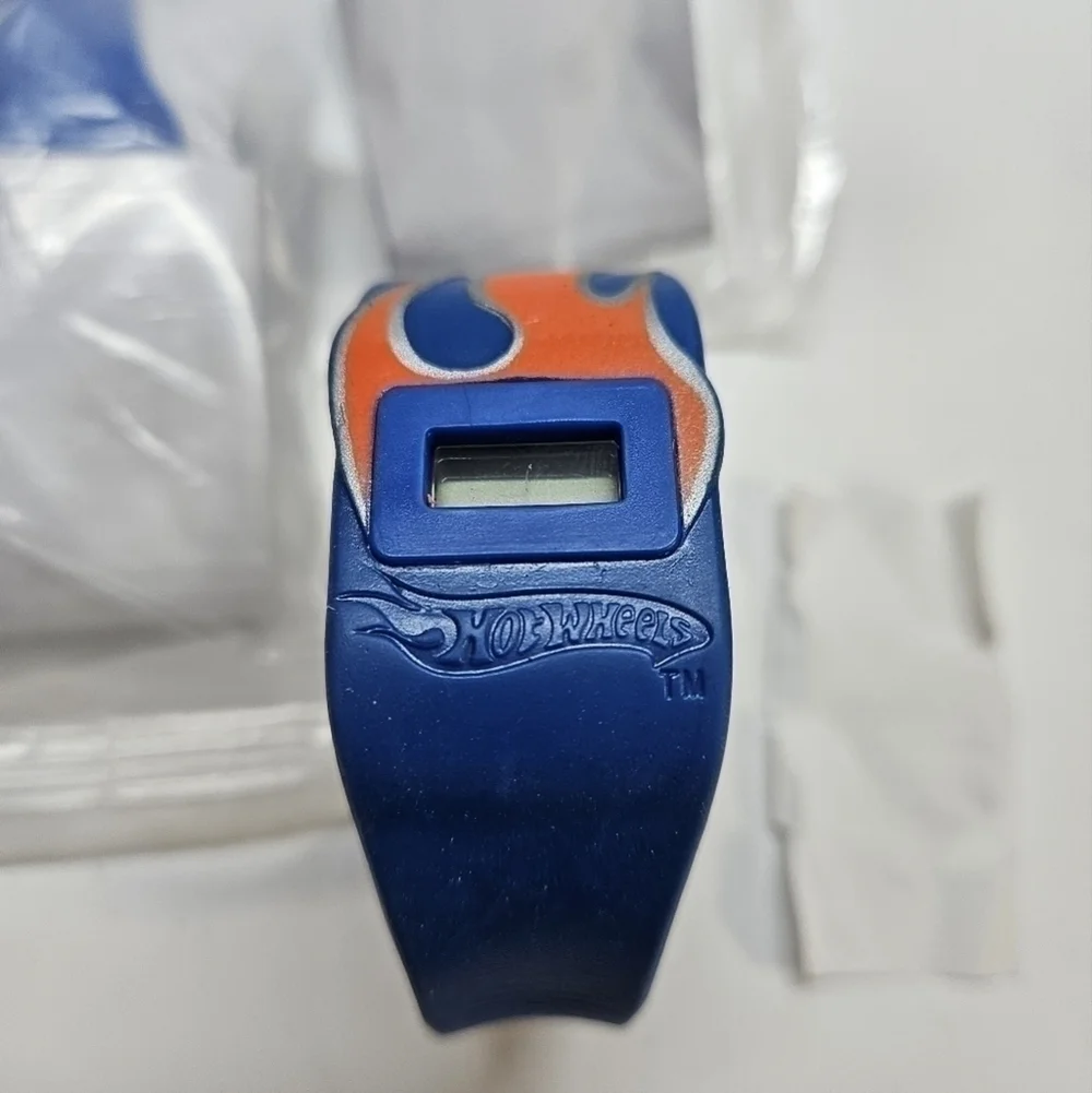 VINTAGE NEW Kellogg's Promo Hot Wheels Blue Kid's Digital Watch Set of 2
